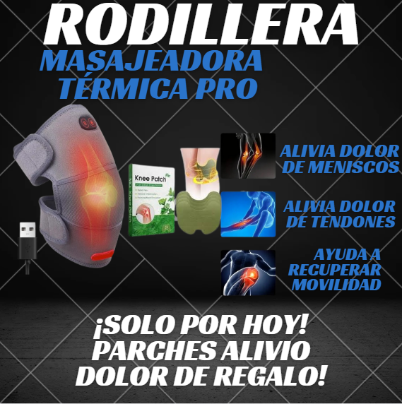 RODILLERA MASAJEADORA TÉRMICA PRO + PARCHES DE REGALO